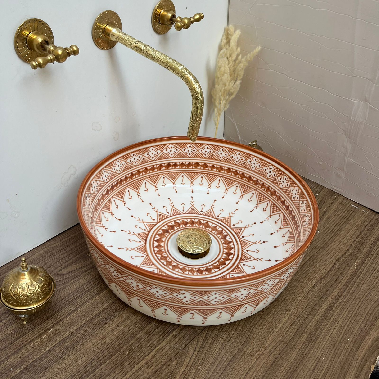 Lavabo Artigianale Viola Arabesque — Ceramica Marocchina
