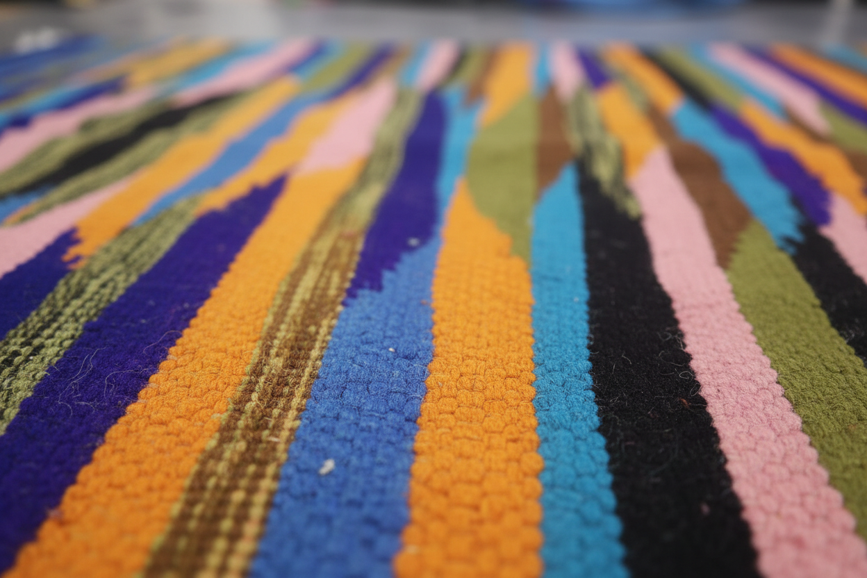 TAFSUT Tappeto Berbero Kilim Righe Multicolor - dettaglio texture