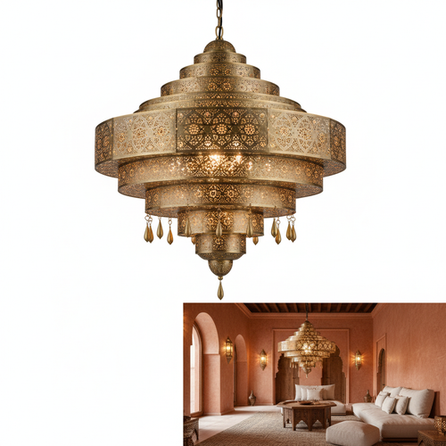Lampadario Ottone Marrakech artigianale