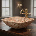 Lavabo tribale berbero arancio e avorio KENZMEDINA