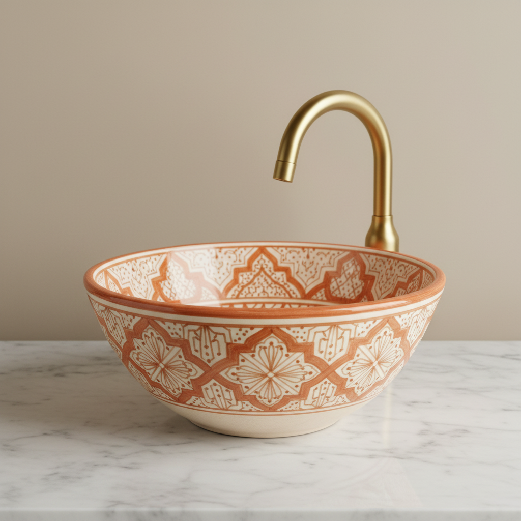 Lavabo KENZMEDINA - Terracotta e Crema