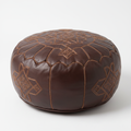 Pouf Cuoio Marrone marocchino artigianale