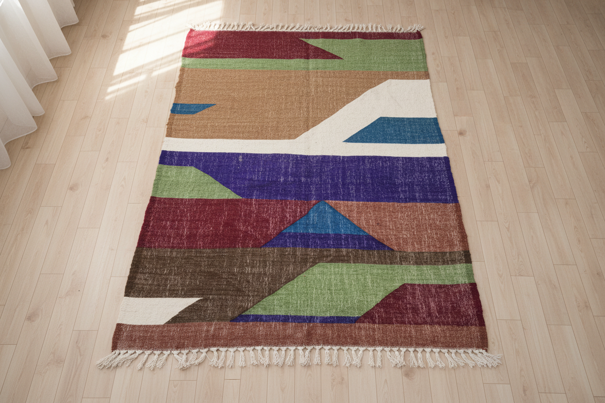 TIZIRI Tappeto Berbero Kilim Multicolor - flat lay