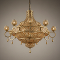 Lampadario Ottone Intrecciato artigianale oro antico
