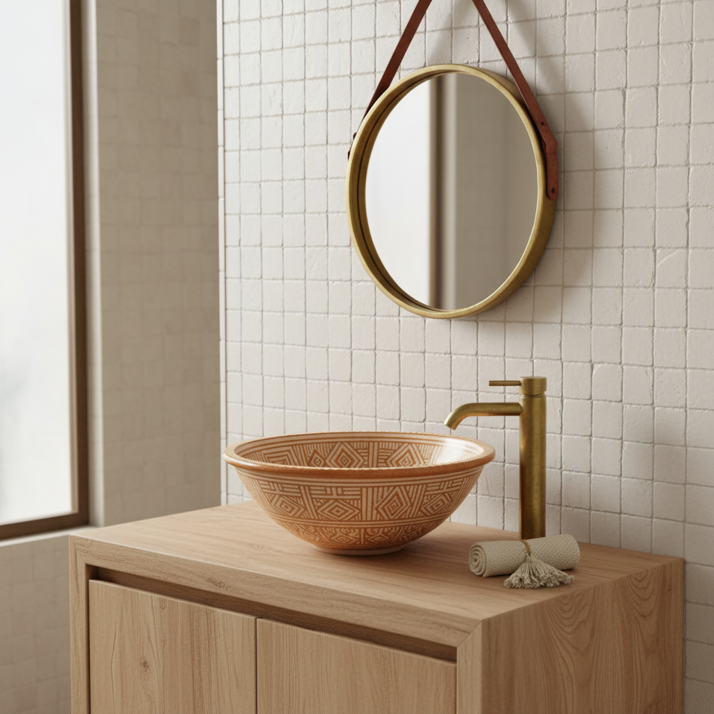 Lavabo Tribale Berbero Arancio e Avorio