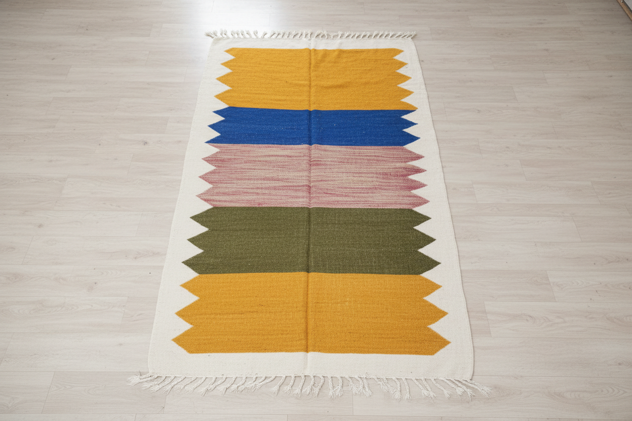 TALA Tappeto Berbero Kilim Fasce Multicolor - flat lay