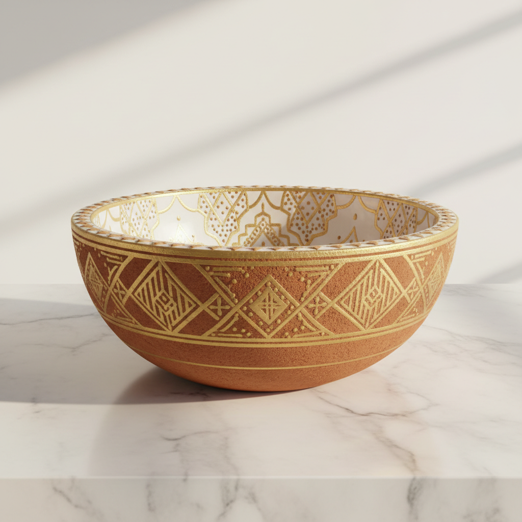 Lavabo Artigianale Terracotta & Oro